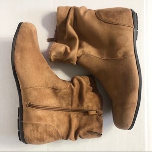 Brown Faux Suede Scrunch Bootie